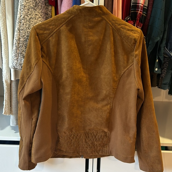 Sebby Collection Faux Suede Jacket in Brown - Picture 6 of 10